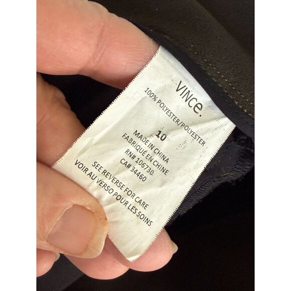 Vince Womens Olive Green Tapered Pants Size 10 Elastic Cuffs & Back Pockets Poly - Picture 3 of 9